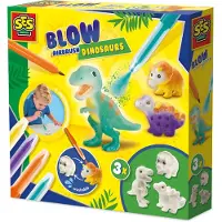 SES Creative Blow Airbrush Pens - Dino 3x, Bastelset für Kinder, 5 Jahr(e), Mehrfarbig
