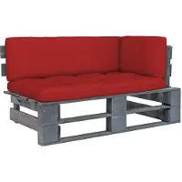 vidaXL Outdoor-Ecksofa Paletten Kiefernholz Imprägniert Grau