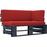 vidaXL Garten-Ecksofa aus Paletten Schwarz Imprägniertes Kiefernholz