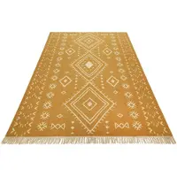 Green Looop Teppich "Monaco GL-82103", rechteckig, 5 mm Höhe, handgewebter Naturfaserteppich aus 80% Wolle 20 % Baumwolle, Fransen