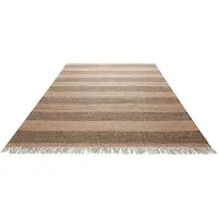 Green Looop Teppich "Virgil", rechteckig, 4 mm Höhe, Naturfaser Teppich aus 80% Jute 20% Baumwolle, mit Fransen, Wohnzimmer