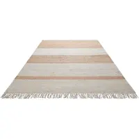 Green Looop Teppich "Vante GL-82308", rechteckig, 4 mm Höhe, Naturfaser Teppich aus 80% Jute 20% Baumwolle, mit Fransen, Wohnzimmer