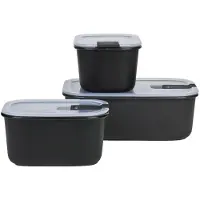 Mepal EasyClip Set Frischhaltedose 3-teilig (2x 700 ml + 1500 ml) - Nordic black - Meal prep boxen - Frischhaltedosen mit Deckel