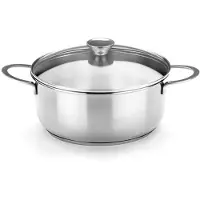 BRA Ancora | Kochtopf mit Deckel 24 cm, Edelstahl 18/10, ohne Antihaftbeschichtung, Vollinduktion für alle Herdarten inklusive Induktion geeignet