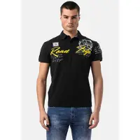 Cipo & Baxx Poloshirt , Herren, Gr. 4XL, schwarz, Jersey, Obermaterial: 95% Baumwolle, 5% Elasthan, bedruckt, regular fit normal, Shirts Poloshirt, Topseller