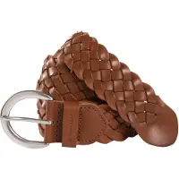 Tom Tailor Flechtgürtel "TTLISA", Damen, Gr. 90, braun (cognac, hellbraun), Rindsleder, unifarben, Gürtel Flechtgürtel, 4 cm breiter Damengürtel, Flechtledergürtel, modisches Must-Have