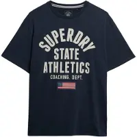 Superdry für Herren. M1012176A Athletic Essential navy T-Shirt (S), Lässig, Baumwolle, Kurzarm, Marine