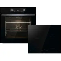 Gorenje Backofen-Set "BLACKSET2", Energieeffizienz: A, schwarz, Herdsets, Pizzafunktion mit 300 C – perfekt für Pizza, Focaccia und mehr, Backofen-Set
