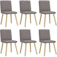 vidaXL Esszimmerstühle 6 Stk. Taupe Stoff