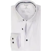 Olymp Langarmhemd "24/7 - Luxor modern fit", Herren, Gr. 46, N-Gr, weiß, Jersey, Obermaterial: 92% Baumwolle, 8% Elasthan, Manschette, Hemden Langarmhemd