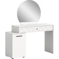 Inosign Konsolentisch "Frisierkommode, Frisiertisch, Schminktisch, inklusive Spiegel", weiß (weiß, weiß, weiß), B:117cm H:137cm T:42cm, Tische, Konsolentisch, 1 Schubkasten, 1 Tür, 3 Fächer