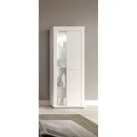Otto Home Vitrine "AOSTA, Höhe 159 cm, 1 Tür (li/re), 2 Glasböden, 4 Fächer", weiß, B:60cm H:159cm T:35cm, Schränke, Vitrine, Standvitrine, Glasvitrine, Showcase, Vitrinenschrank, Wohnzimmer