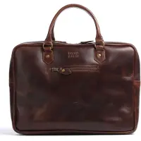 Buckle up BUCKLE & SEAM Leder Businesstasche Laptoptasche mit Laptopfach Cali Dot Laptopbag Brown dunkelbraun