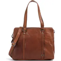 Spikes & Sparrow Leder Schultertasche Laptoptasche mit Laptopfach Kansas Shoulderbag Brandy braun