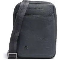 Piquadro Black Square Umhängetasche mit iPad Mini-Fach aus Leder oceanblau