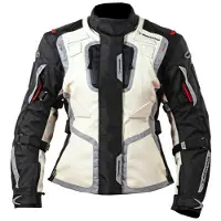 MUGENRACE Diane wasserdichte Damen Motorrad Textiljacke, schwarz/beige, L