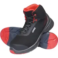 Uvex 1 G2, S3L, 14/48, Unisex, Erwachsener, Sicherheitsstiefel, Schwarz, Rot, ESD, S3, SRC, Speed-Schnürsenkel