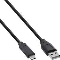 InLine USB 2.0 Kabel, USB-C Stecker an A Stecker, schwarz, 0,5m, 0,5 m, USB C, USB A, USB 2.0, Stecker/Stecker, Schwarz
