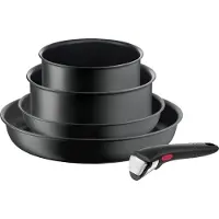 Tefal Ingenio Unlimited Ingenio Ultimate 5-teiliges Set L76495, Gemischtes Set, Schwarz, Aluminium, Titan, Schwarz, Thermo-Punkt