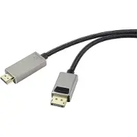 Renkforce DisplayPort / HDMI Adapterkabel DisplayPort Stecker, HDMI-A Stecker 1.00 m Schwarz UHD 8K @ 60 Hz, UHD 4K @ 1