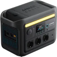 Anker Solix C800X, AC, Zigarettenanzünder, Solar, 768 Wh, Ultra Charge, 1200 W, Schwarz, Tasten