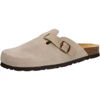 Lico Pantolette "Bioline Pantolette", Damen, Gr. 44, grau, Obermaterial: 50% Rindsleder Leather cow. 50% Lammleder LEL., Schuhe Pantolette