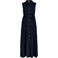 Apricot Midikleid "Midikleid aus Leinenmischung", Damen, Gr. S (36), N-Gr, blau (navy), gewebt, Obermaterial: 73% Viskose CV. 27% Leinen LI., uni, Kleider Midikleid, mit Gürtel