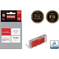 ActiveJet ACC-551YN Tintenpatrone (Ersatz für CLI-551Y; Höchste; 15ml; gelb), Hohe (XL-) Ausbeute, Gelb, Tinte auf Farbstoffbasis, 15 ml, 1 Stück(e), Einzelpackung