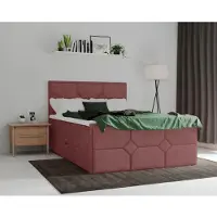 Home affaire Boxspringbett "Ambre", rot (burgunderrot), B:161cm L:210cm, Komplettbetten, Boxspringbett, mit Taschen-Federkernmatratze