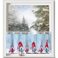 Weckbrodt Scheibengardine "Wichtel Winter", bunt (multi), B:120cm H:45cm, Microfaser, Polyester, Gardinen, Scheibengardine, Bistro, Microsatin, Weihnachten, HxB 45x120cm, Gardine, Store