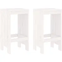 The Living Store Barhocker 2 Stk. Weiß 40x36x75 cm Massivholz Kiefer