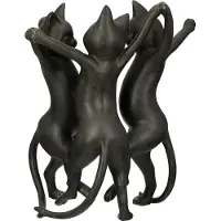 Gilde Tierfigur "Katze Gatto-Trio, schwarz", schwarz, B:26cm H:30,5cm T:21cm, Kunstharz, Dekofiguren, Tierfigur