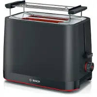 Bosch Toaster "MyMoment TAT3M123", schwarz, B:30,4cm H:20,9cm T:16,5cm, Toaster, entnehmbarer Brötchenaufsatz, Auftaufunktion, Brotzentrierung, AutoOff, Toaster