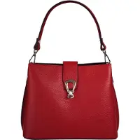 Cluty Umhängetasche "Damen echt Leder, Made in Italy", Damen, Gr. B/H/T: 25cm x 21cm x 13cm onesize, rot, Leder, leicht glänzend, unifarben, Taschen Umhängetasche, echt Leder, Made in Italy