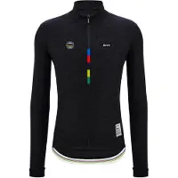 Santini Langarm Fahrradtrikot für den Sommer - UCI WORLD CHAMPION - Schwarz M