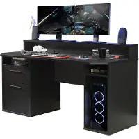 Forte Gamingtisch "Tezaur", schwarz, B:160cm H:91cm T:72cm, Tische, Gamingtisch, wahlweise mit RGB-Beleuchtung