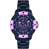 LIGHT TIME Armbanduhr POKER - Blue / Pink L147I