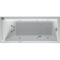 Duravit Starck Whirlpool, Einbauversion, 1 Rückenschräge, Gestell, Ab- und Überlaufgarnitur chrom, Combi-System P, 1600x700mm, 760333000CP1000