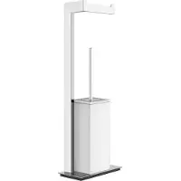 Gessi Rettangolo Accessoires Standkombination Papierrollenhalter und Toilettenbürstengarnitur, Beh
