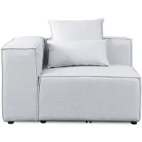 HOME DELUXE - Ecksofa Links VERONA - Hellgrau, ca. 120 x 70 x 120 cm, Sitzhöhe: 46 cm, Sitztiefe: 80 cm I Modulares Sofa Modulsofa Ecksofa Wohnlandschaft
