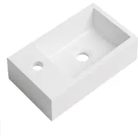 Badplaats Waschbecken Angela 40 x 22 cm - Weiß - Waschbecken für Waschbeckenunterschrank