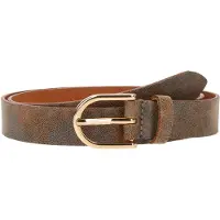 Tamaris Ledergürtel "Claire Gold", Damen, Gr. 85, beige (light blau, taupe), Rindsleder, mehrfarbig, Gürtel Ledergürtel, Glänzende Schließe, 2,5 cm breit