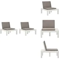vidaXL Gartenstühle mit Auflagen 2 Stk. Kunststoff Weiß - Gartenstühle