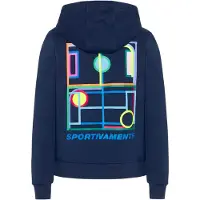 Lotto Kapuzensweatshirt , Damen, Gr. M (38), blau (peacoat), 80% Cotton, 20% Polyester, ohne Ausschnitt, Rippbündchen, Sweatshirts Kapuzensweatshirt