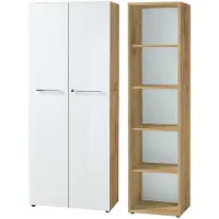 Germania Büromöbel-Set "GW-Monteria", weiß (eiche, weiß), B:130cm H:196cm T:37cm, Arbeitsmöbel-Sets, Büromöbel-Set