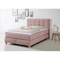 Home affaire Boxspringbett "Moulay", lila (flieder), B:154cm L:211cm, Komplettbetten, Boxspringbett, inkl. Topper, in 3 Härtegraden, TFK auch in Härtegrad 4