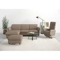 Sit&More Ecksofa SIT & MORE "Grenoble L-Form mit Federkern", grau (taupe), B:251cm H:85cm T:161cm, Sofas, Ecksofa, wahlweise mit Schlaffunktion, Bettkasten, Arm- und Kopfteilverstellung