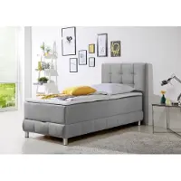 Home affaire Boxbett "Vaasa", silber, B:104cm L:210cm, Komplettbetten, Boxbett, inkl. Bettkasten & Topper, XXL-Ausführung, Überlänge 220 cm