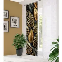 HOME in green 1100000002199 "ZEDRIC" Gr. 1, gold (goldfarben), B:60cm H:245cm, Polyester, Gardinen, 1100000002199, Bambusoptik, recycelt, Digitaldruck