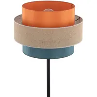 TK Lighting Stehleuchte Trio, Juteschirm, orange/naturbraun/petrol